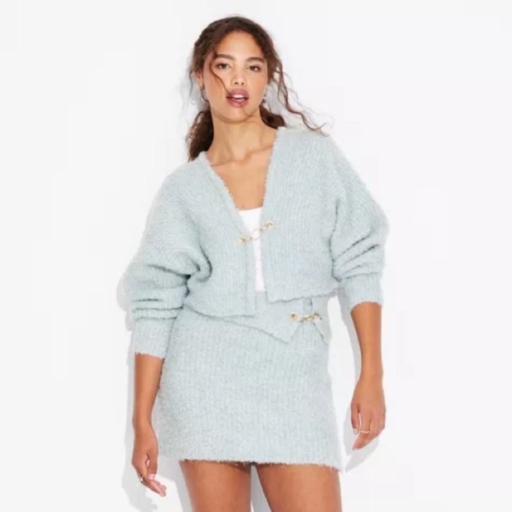 🧡 Boucle Cardigan Wild Fable Target Light Blue